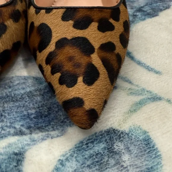 J. Crew Dyed Calf Hair Italian Leopard Print Block Heel Pumps 9 - Picture 4 of 8